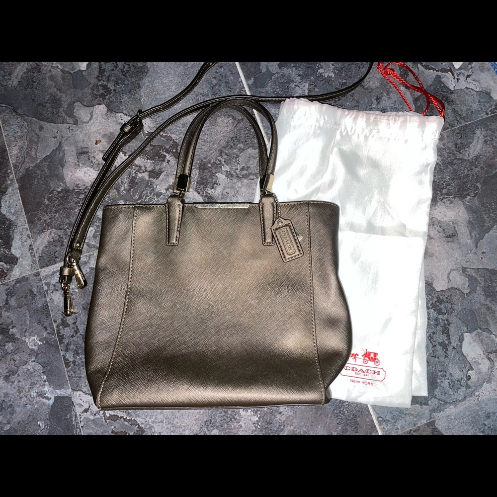 Coach Madison north south tote bronze
